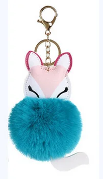 Jiangzimei 24pcs New Пу animal 8СМ Изкуствена fox fur топка ключодържател pendant women ' s luggage car pendant