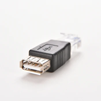 Кристална корона PC RJ-45 мъж към USB 2.0 AF женски жак адаптер за лаптоп ac кабел Ethernet конвертор Трансвертер на щепсела
