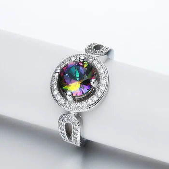 Hainon Fashion Female Rainbow Ring Мистерия Годежен Пръстен От Бяло Злато Напълнена Бижута На Реколта Сватбени Пръстени За Жени