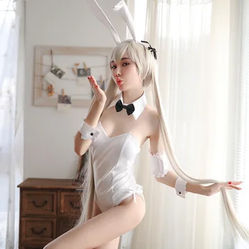 Японски секси костюм на заек костюм на сладко момиче в бельо и комплекти еротично Аниме cosplay боди с кроличьими ушите, опашката Kawai екзотичен набор от