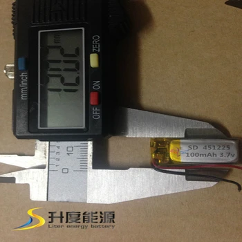 3.7 v 100mAh акумулаторна литиево-полимерна батерия 451225