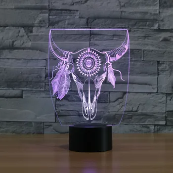 Animal Shape USB Touch Multi Color 3D led Night Light новост спалня нощна led настолна лампа