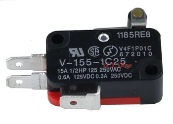 1PCS V-155-1C25 15A Micro Limit Switch Push Button SPDT незабавно Щелчковое действие Inching switch, travel switch,