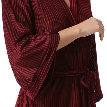 Висока класа кадифе с дълги ръкави нощен халат кадифе тънък разрез свободни плътен цвят дамски халат климатик номер домашно облекло