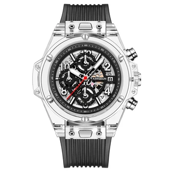 2020 Мъжки кварцов часовник KIMSDUN мода водоустойчив персонализирани хронограф часовник силиконов каучук с нажежен мъжки часовник Relogio