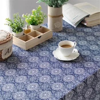 BZ315 нео-класически стил на японската синя печатна покривки покриване на домашно приготвени ястия, чай кърпа в памучна покривка