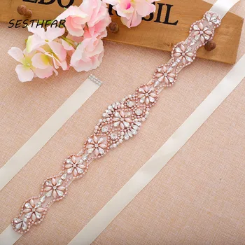 Daimond Wedding Belt Flower Crystal Bridal Sash Rhinestones Wedding Sash For Bridal Шаферка DressesJ131RG