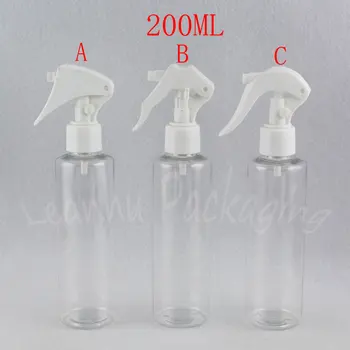 Бистра е плоска пластмасова бутилка рамото 200ML прозрачна , бутилка вода грим 200CC / тонер обгръщащ , празен козметични контейнер