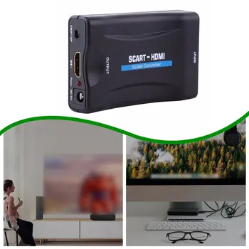SCART To HDMI Video Converter 1080P Video High End Audio Converter AV Signal Adapter High Definition TV Receiver