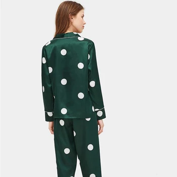 Дамски комплекти, пижами 2 бр жени 4 сезон точка панталони комплекти печатни домашно облекло костюм плюс размер XXL Pijamas de Mujer