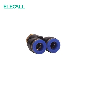 ELECALL 5pcs пневматични фитинги Y-тип 3-спиране нажимная резба бърз конектор Air Quick Fitting Plug PX10-01