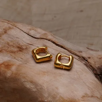 2 дизайн златист цвят U образна форма на тънка верижка обеци буци кръг геометрични обеци за жени минималистичен обръч обеци