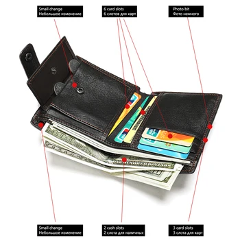 NIUCUNZH rfid мъжки кожен портфейл дизайнерски портфейл за мъже луксозна марка малък гравиран мъжки портфейл чанта за пари в чантата си-мъжете за карти