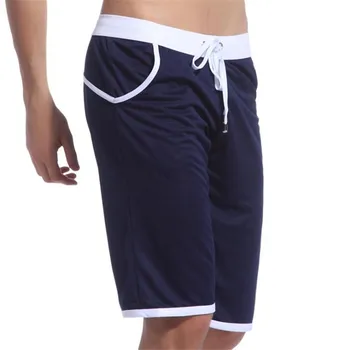 Добър нов мъжки домашно облекло половината дължина на панталони с джобове случайни мъже дишащи бързо съхнещи тънък разрез свободни шорти за мъжка мода