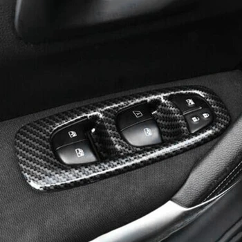 Колата ABS Carbon Fiber Стайлинг Door Window Glass Lift Control Switch Cover Trim за Renault Kadjar-2019