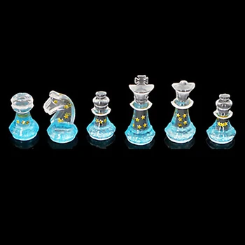Шахматната дъска Силиконова форма, определени фигури Силиконова форма на шахматната дъска, епоксидни леярски форма за бижута направи си САМ Art Crafts