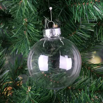 Прозрачна пластмасова топка медальон бижута направи си САМ Коледна елха украса на партията