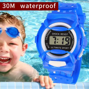 Децата случайни електронни часовници деца силиконови спортни часовници лек и издръжлив LL@17