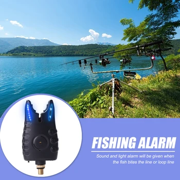 8 LED Fishing Bite Alarm Indicator регулируема тон на звука, чувствителност звуков сигнал на Шаран, риболовни принадлежности, аксесоари 90x40x40mm