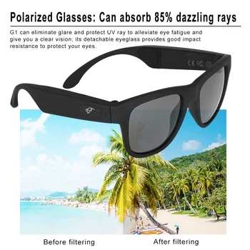 G1 поляризирани очила Слънчеви очила Bluetooth костната проводимост слушалки SmartTouch стерео слушалки Безжични слушалки w/ микрофон