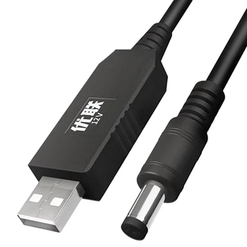 Unnlink 1M DC 5V to 12V 0.8-1A USB to DC 5.5x2.1mm кабел DC Boost converter увеличава напрежението модул захранване за Wi-Fi рутер