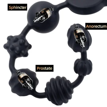 3 мотора мощен plug анален мъниста ануса ануса мъниста вибратори масажор на простатата SM секс играчка за двойки анален разтегателен масажор