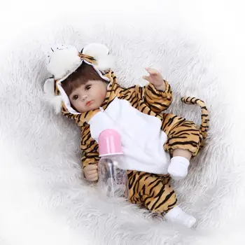 Нов прием на 40 см реалистични подмладена детски кукли чудесна облекло Тигър живи реалистични новородени силиконови мадами с кукольными аксесоари