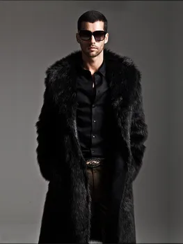 S/5XL зима голям е размерът на мъжете изкуствена норковая палто, норковое палто мъжки дълъг кожа на горно облекло две страни от Носенето на изкуствена кожа яке K119