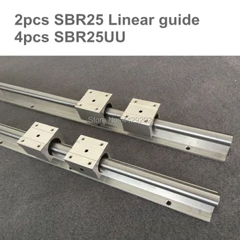25мм линеен релса SBR25 200 300 350мм 2 елемента и 4шт SBR25UU линейни подшипниковые блокове за детайли с CNC 25мм линеен ръководство на перваза