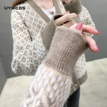 UVRCOS нова мода зима 2020 Дамски пуловери жилетки случайни дълъг топъл дизайн женски вязаный пуловер, палто, пуловер, жилетка Lad