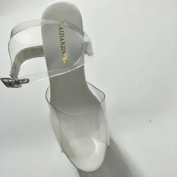 LAIJIANJINXIA 2018 нови секси сандали 20 см супер висок ток на платформа Pole Dance Crystal shoes clear до fisherman sandals club heels