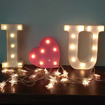 Led letter Светлини Number Lights LED Night Light Romantic Holiday Lights LOVE 520 For Wedding Party Valentine ' s Day Birth Gift