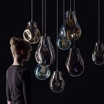 модерен luminaria стъклена топка led висящи лампи ресторант окачен лампа