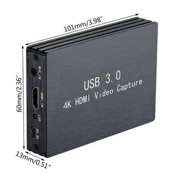 4K 60Hz USB3.0 HDMI Видео Запис 1080P to USB Card Dongle Конвертор за OBS заснемане игри на живо