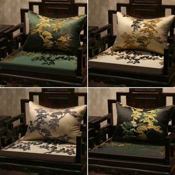 Китайски антикварен диван Лумбална калъфка мебели стол ретро калъфка бор бродирана коприна, като калъфка за възглавница на облегалката