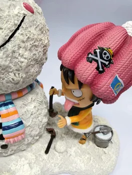 Аниме Една Цена Сламена Шапка Снежен човек Сцена Сняг Luffy Опаковка на Ръчно изработени Модел е най-Сладкото Нещо Играчка Фигурка на Момче ПОДАРЪК