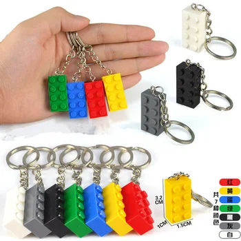 1 бр./3 бр. случайни блокове от тухли ключодържател ключодържател модел MOC строителни блокове, определени тухла подарък от образователни играчки на децата