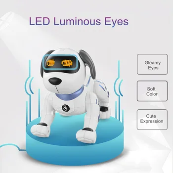 RC електронен робот куче сладък карикатура на домашен любимец глас музиката на песента е интересна интерактивна богат на функции имитация на куче, играчки за деца