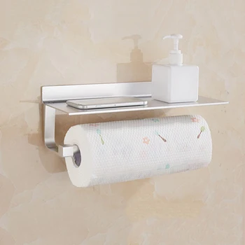 Хартиена ролка опаковка срок на годност самоклеящийся заден държач за тоалетна хартия с телефонен рафт и плетене на една кука за баня, Модерен стил декор