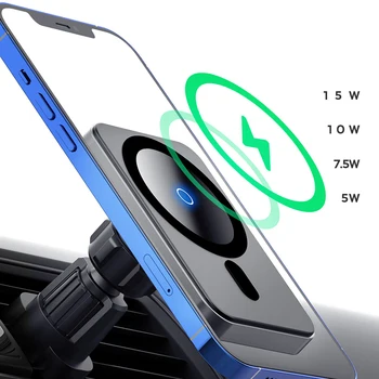 Magsafing Holder QI 15W Wireless Magnetic Fast Car Magnet Chargers за Iphone 12 Pro Max Strong Mini Mount Adsorption Airvent