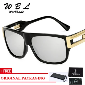 WarBLade ретро плосък покрив мъжете квадратни слънчеви очила марка дизайнер на модна наклон прозрачни лещи нюанси на жените UV400