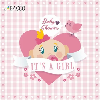 Laeacco Baby Girl Birthday Фотографски Фонове За Фото Студио Новородено Портрет На Индивидуални Винил Снимки Фон