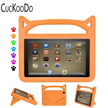 CucKooDo Kids Light Weight Shock Proof Handle Friendly Convertible Stand Кид-Proof Cover for Amazon Fire 7 2017/Release