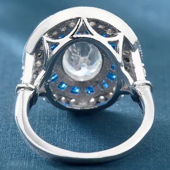 UFOORO красив цвят цирконии кръгли пръстени, бижута silver цвят уникален CZ сватбени и годежни пръстени за жени, бижута