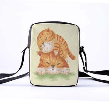 CROWDALE жени Crossbody чанта прекрасна котка печат за деца случайни мини жени, деца Messenger Bages Bolsos Mujer 23x17x5cm