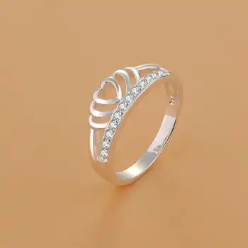 Изискан сребърно покритие с позлатени бижута с уникален дизайн размер на пръстен AR571 размер на 7#