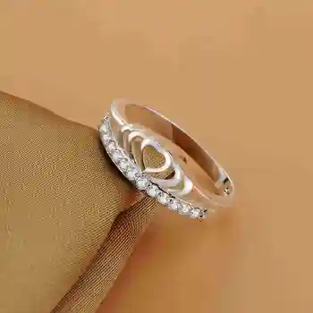 Изискан сребърно покритие с позлатени бижута с уникален дизайн размер на пръстен AR571 размер на 7#