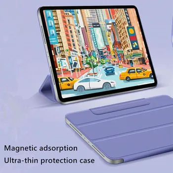 За iPad Pro 12.9 2020 Case Ultra Slim ПУ кожен калъф за iPad Pro 12.9 4th Gen Case поддръжка за безжично зареждане на Силикон Капа