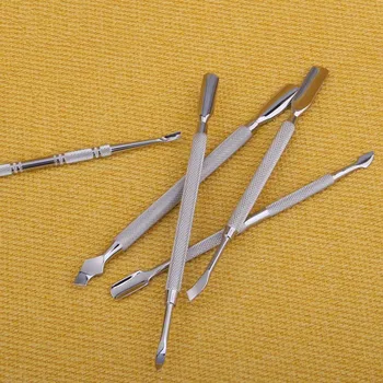 1бр инструмент за нокти тласкач на кожичките гел за премахване на нокти от неръждаема стомана шампанско пръчка педикюр тласък лъжица маникюр, педикюр инструмент
