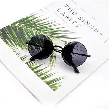 KANDREA 2021 луксозни големи дизайнерски кръгли слънчеви очила с UV400 на Мъже, Жени елегантни слънчеви очила женското шофиране унисекс метални очила